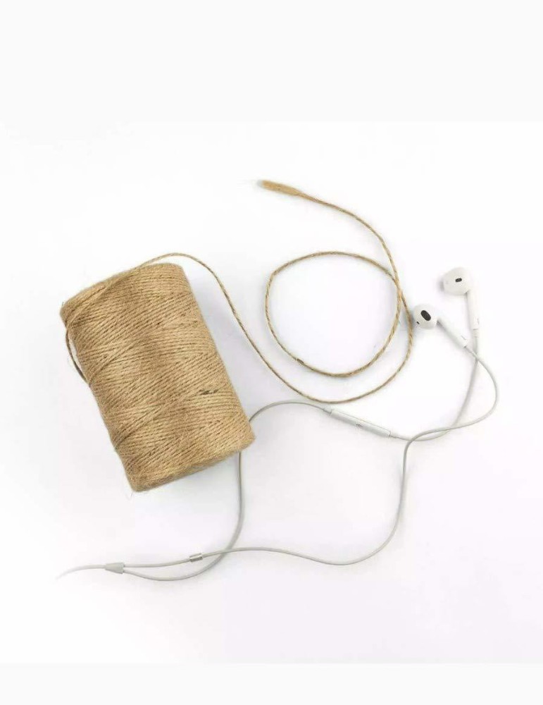 Anemone Jute Twine String 250 mtr 2 Ply Strong Thick Jute Rope 820 feet 2  Ply Thick and Strong for Craft and Grossery - Made in india - Jute Twine  String 250