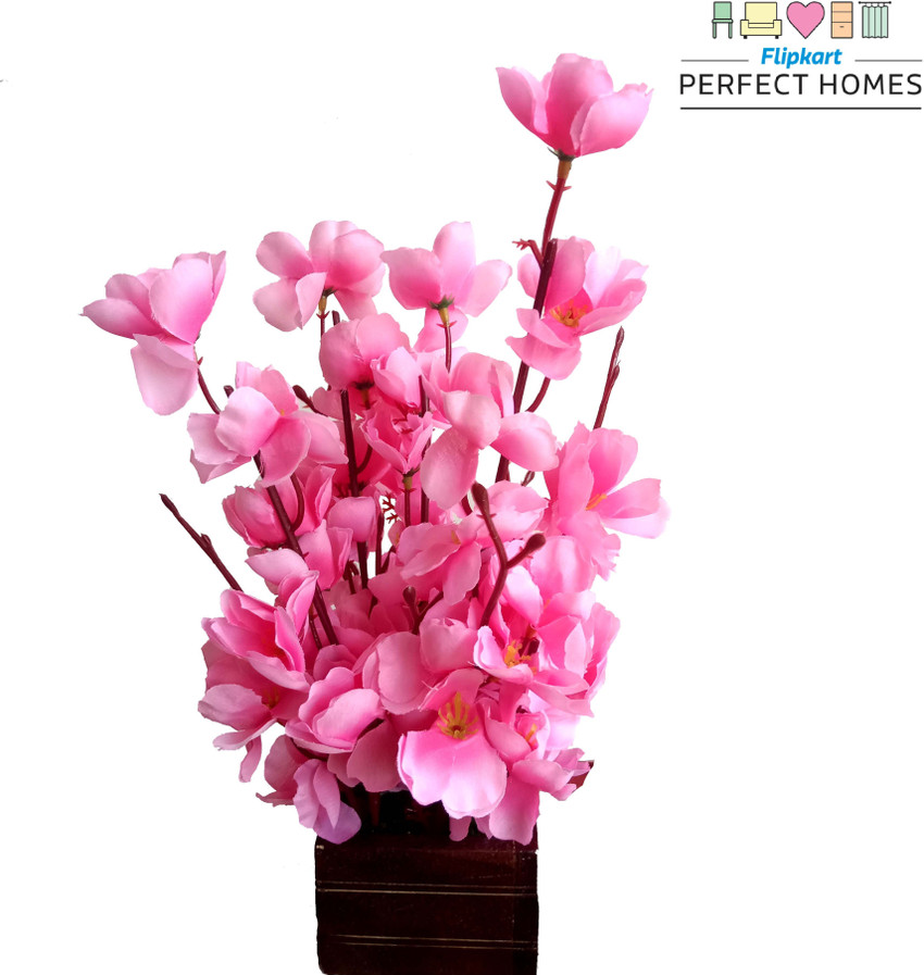 Flipkart Perfect Homes Artificial Pink Flower Pot For Home Decor 10 inch 25cm Small Pink Brown Orchids Artificial Flower with Pot Price in India Buy Flipkart Perfect Homes Artificial Pink Flower