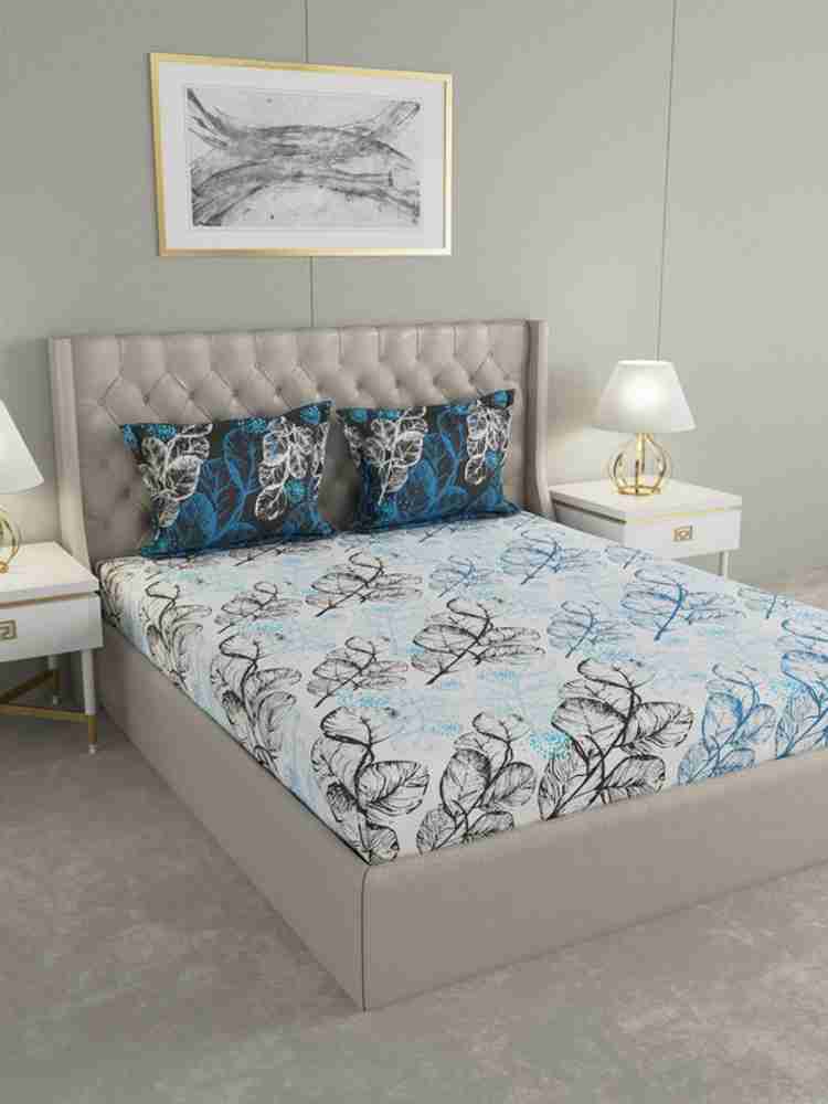 Raymond Home 144 TC Cotton Double Floral Flat Bedsheet Buy