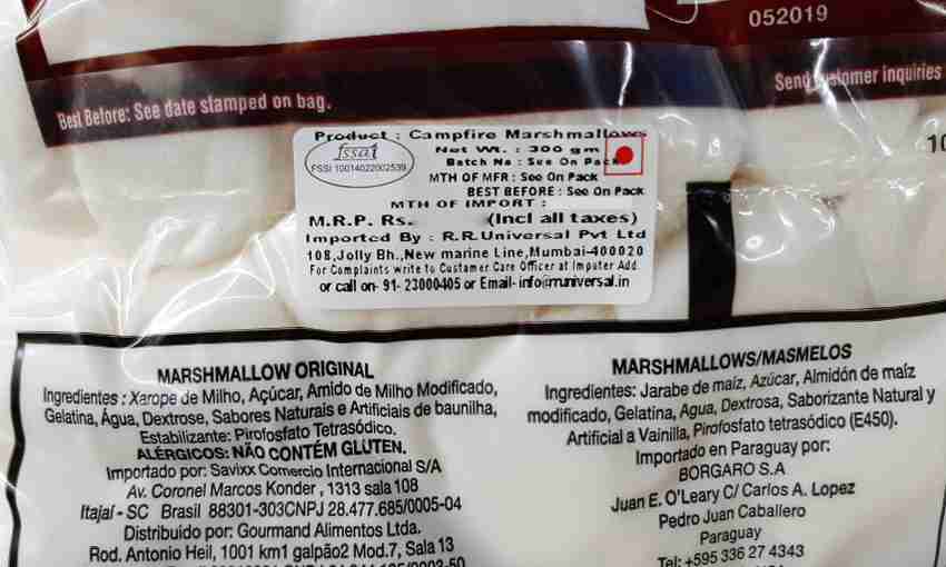 Campfire Marshmallows Nutrition Facts