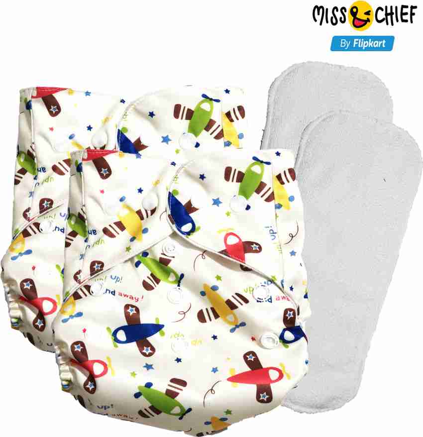 Miss Chief by Flipkart Reusable Cloth Diaper with 1 Insert Aeroplane pack of 2 Buy Baby Care Products in India Flipkart