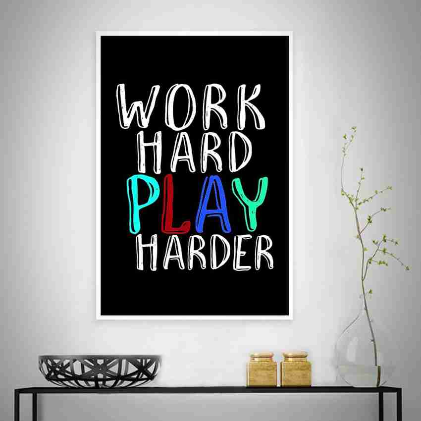 40 Work Hard Play Harder Sports Games Motivation Wall 