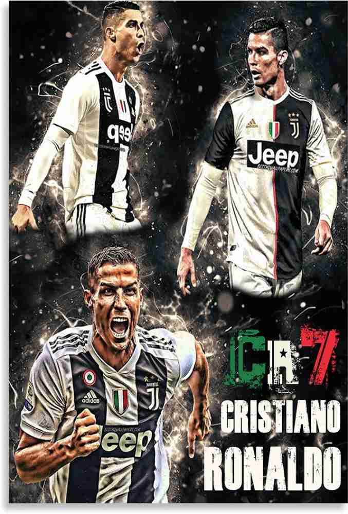Soccer Superstar Posters Cristiano Ronaldo Canvas Wall Poster Set of 4  Unframed 08 in. X 12 in.