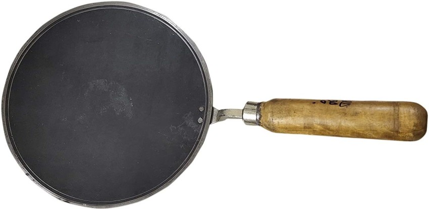 Indian cooking Iron Roti Tawa with Wooden Handle Silver