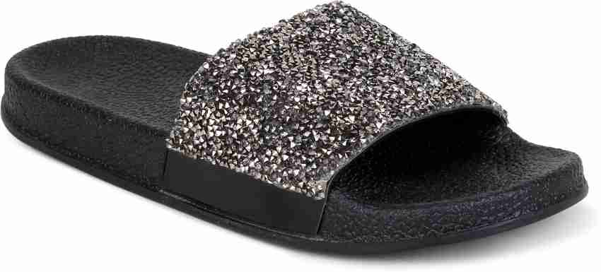 Girls best sale glitter sliders