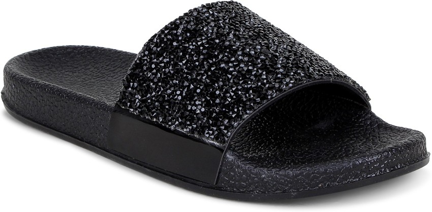 HUSH BERRY Women Sparkle Stone Flip Flops Slippers for Girls Women