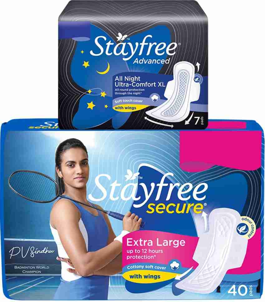 STAYFREE Advanced Ultra-Comfort XL, Soft touch cover with wings Sanitary  Pad, Buy Women Hygiene products online in India