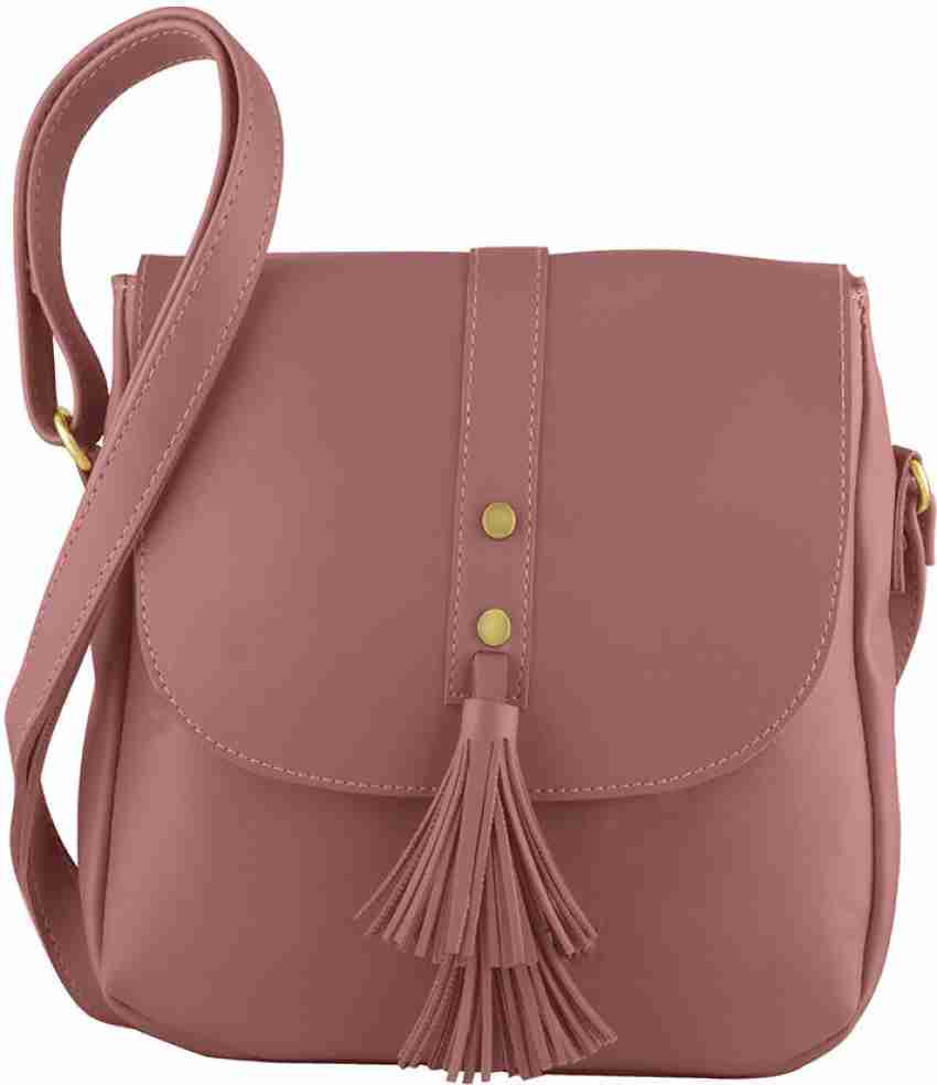 TAP Fashion Pink Sling Bag Tassel Design Women Sling Bags Pink