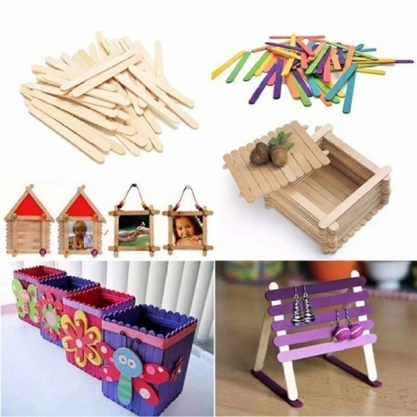 150pcs Craft Sticks DIY Popsicles Sticks Decorative Ice Cream DIY Sticks  Fairy Sticks Party Props Stick Diy Handmade Toy Model