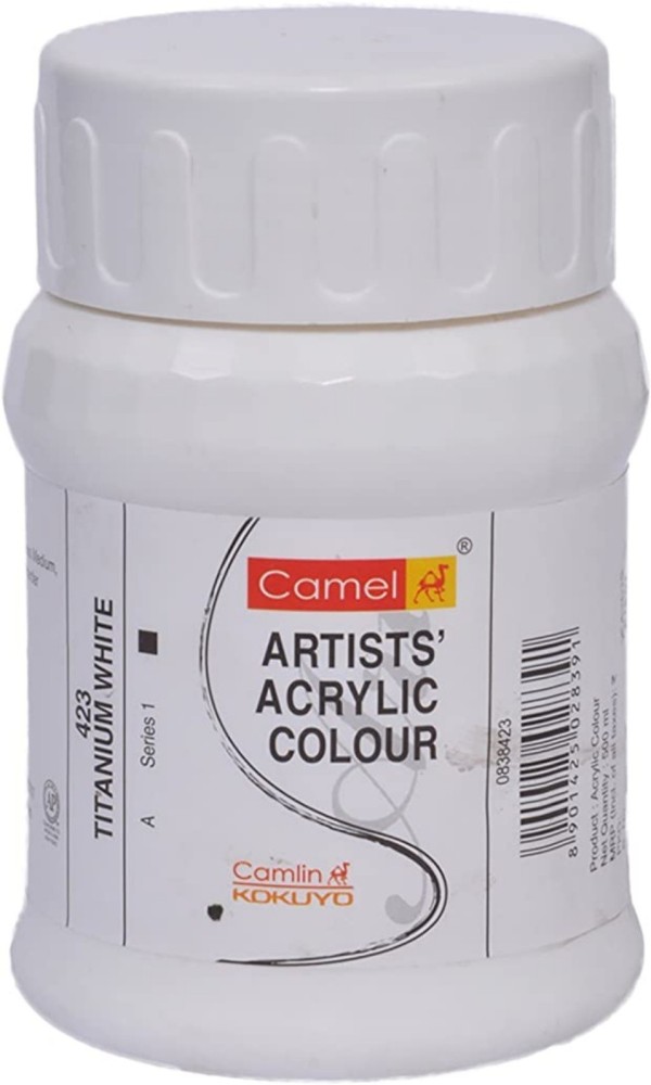 Camel Kokuyo Artist Acrylic Colour jar 500ml titanium White  423 