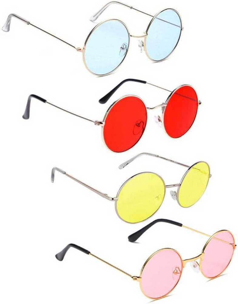 Buy New Specs Round Sunglasses Pink Blue Yellow Red For Men