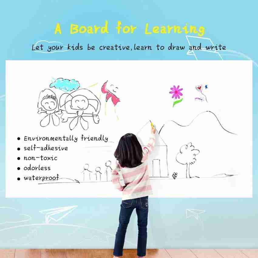 Eduway 90 cm Multi-Purpose Vinyl Whiteboard Sticker, Size : 1.5x2 Ft., Easily Erasable and Waterproof, For Office, home, Study and Other Purposes