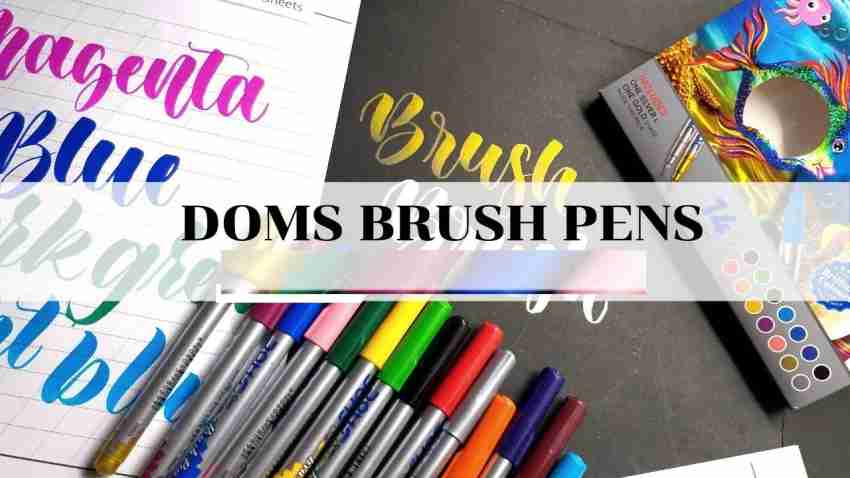 DOMS BRUSH PEN 14 SHADE INCLUDES 1 SILVER & 1 GOLD - marker  highlighter