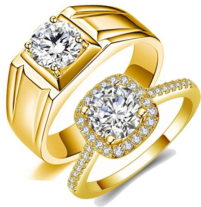 Wedding gold couple rings top