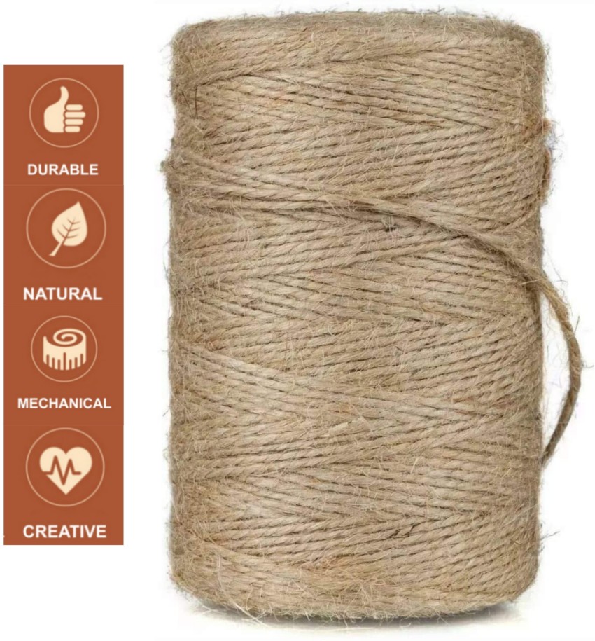 Anemone Jute Twine String 250 mtr 2 Ply Strong Thick Jute Rope 820 feet 2  Ply Thick and Strong for Craft and Grocery - Jute Twine String 250 mtr 2  Ply Strong