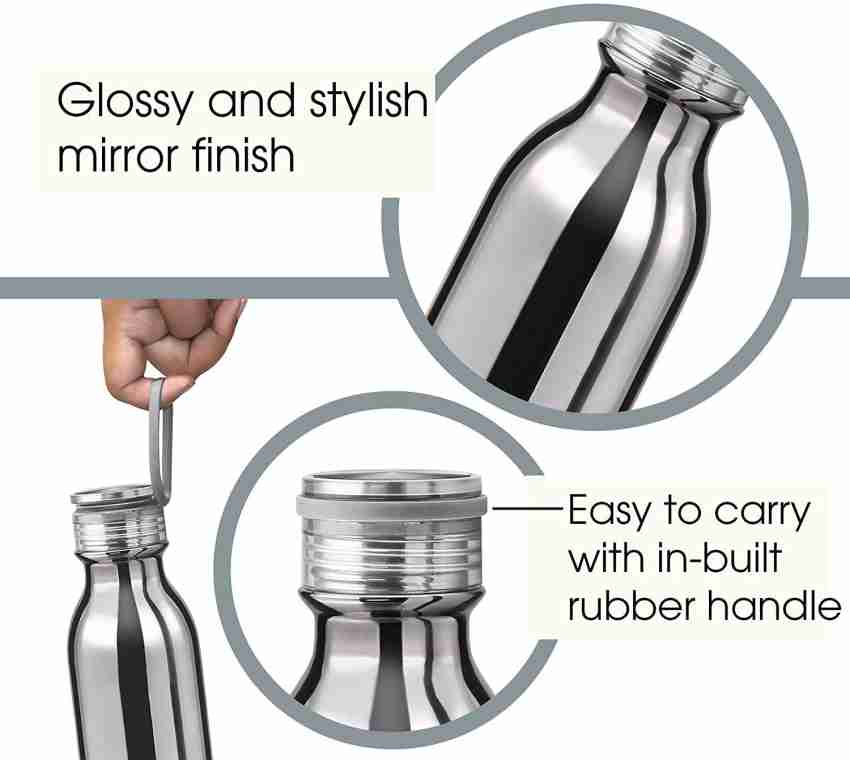 Milton Aura Thermosteel Bottle 24 Hours Hot and Cold Easy to Carry Silver