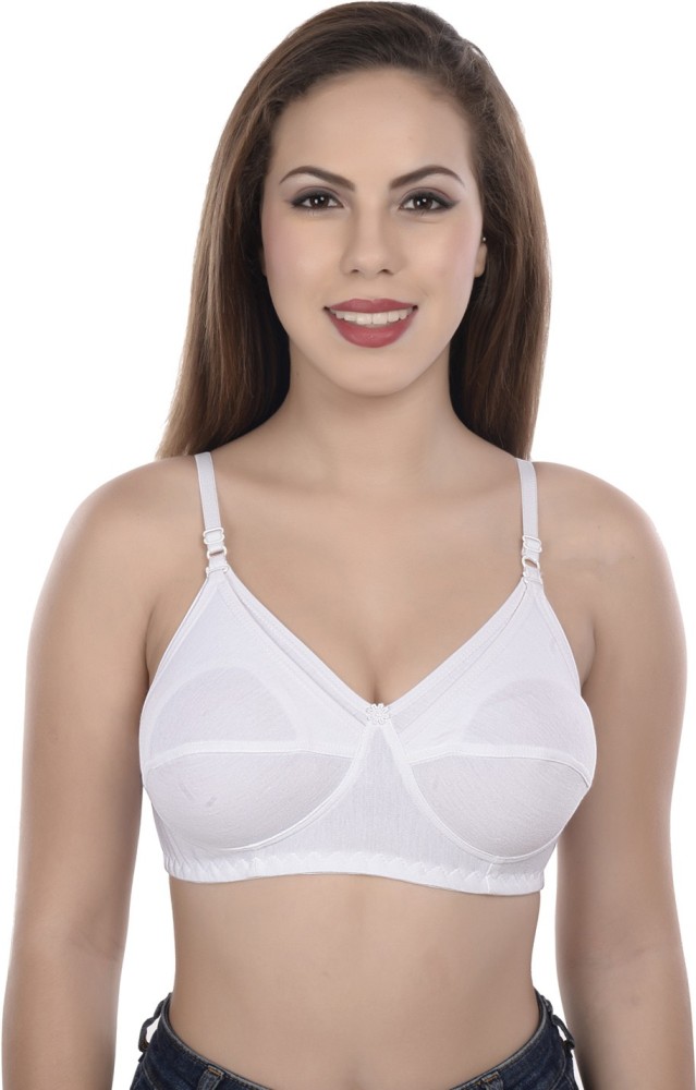 BeautyAid. Women Full Coverage Cotton Blend Non- Padded Bra Set-2 (White)  Women Full Coverage Non Padded Bra - Buy BeautyAid. Women Full Coverage  Cotton Blend Non- Padded Bra Set-2 (White) Women Full