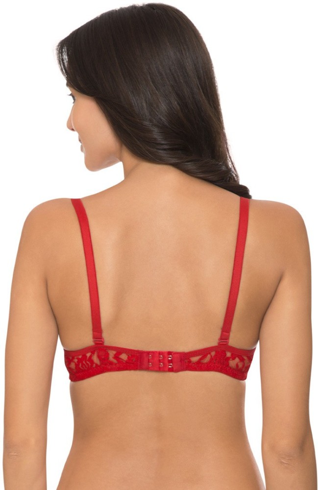 Buy Komli Heavily Padded Bra & Panty Set - Red Online