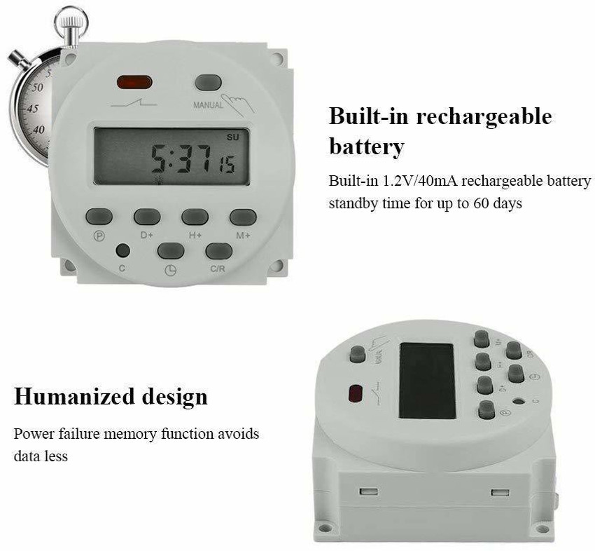 New LCD Digital Timer Programmable Control Power Timer AC/DC 12V 16A Time  Switch Relay