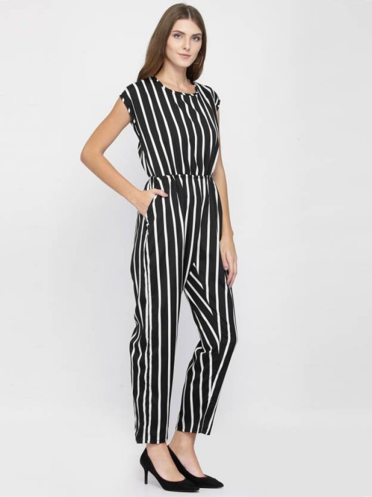 H and m outlet striped jumpsuit