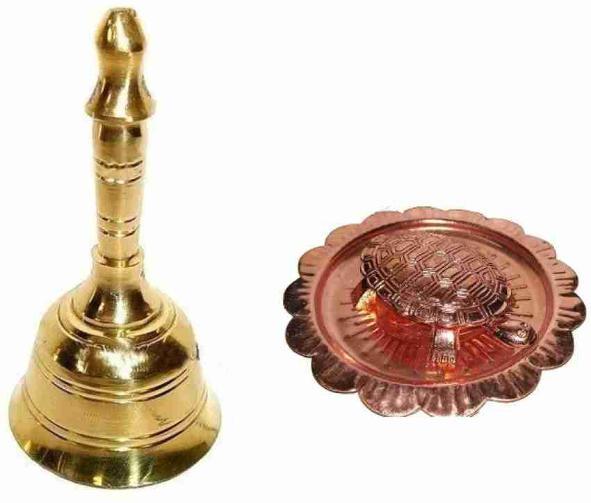 Brass Pooja Thali Set of 5 Pcs, Pooja Plate with 2 Bowl, 1 Glass