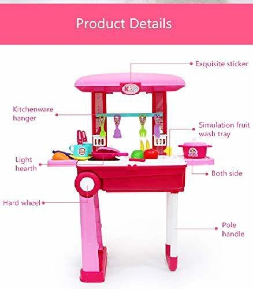 Buy Little Chef 2-in-1 Kitchen Play Set with Suitcase Trolley, Sound and  Lights Online India – MM TOY WORLD