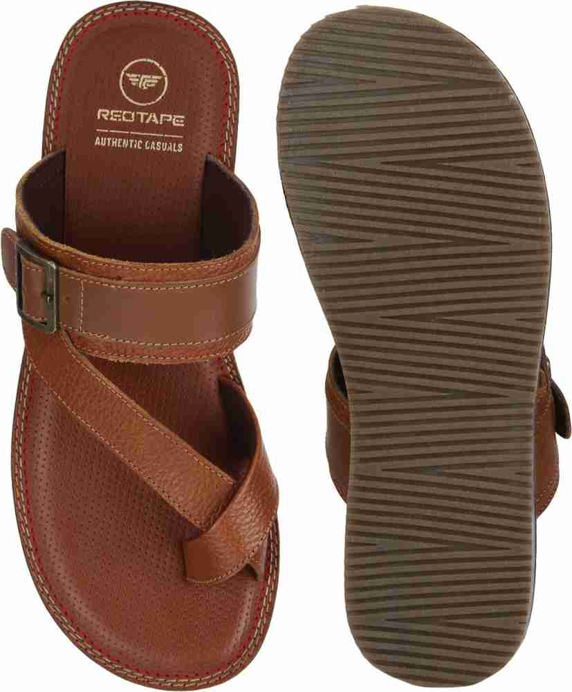 Red tape men's 2024 tan leather sandals