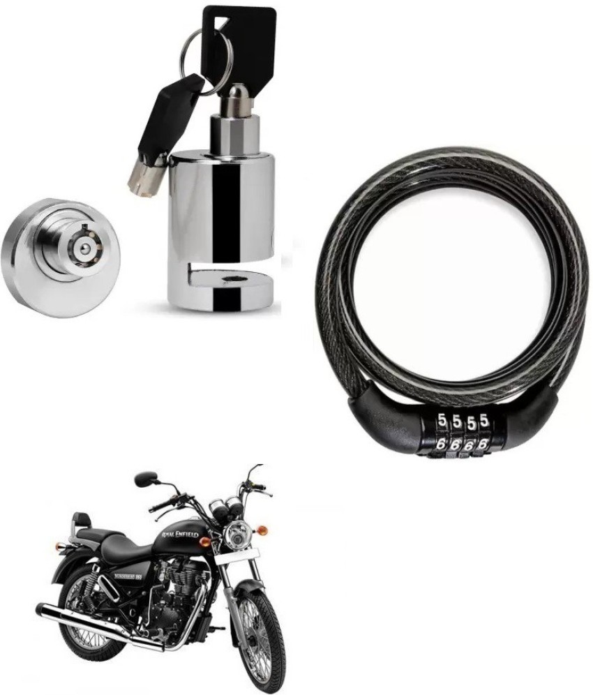 BikerValue Helmet Protection Bike Helmet Lock with Bike Disc Brake Lock with Keys for Royal Enfield Thunderbird 350 Combo Price in India Buy BikerValue Helmet Protection Bike Helmet Lock with Bike