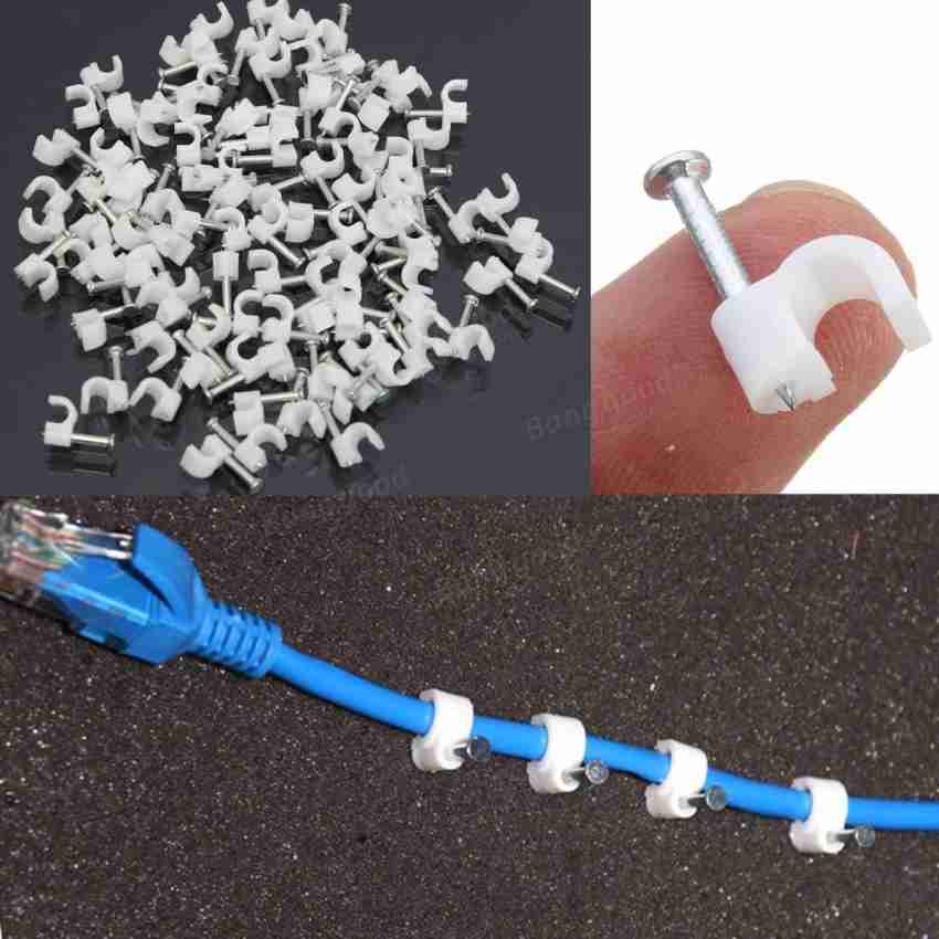 HI-PLASST 12mm (100pcs) Wire Fastener,Circle Cable Clips with Metal Nails  Plastic Hook & Loop Cable Tie Price in India - Buy HI-PLASST 12mm (100pcs)  Wire Fastener,Circle Cable Clips with Metal Nails Plastic