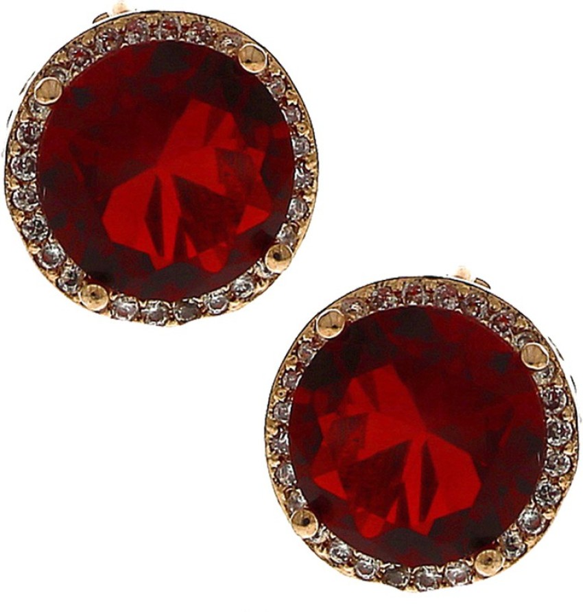 Red colour deals stud earrings