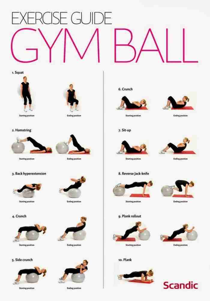 Exercises with the gym ball