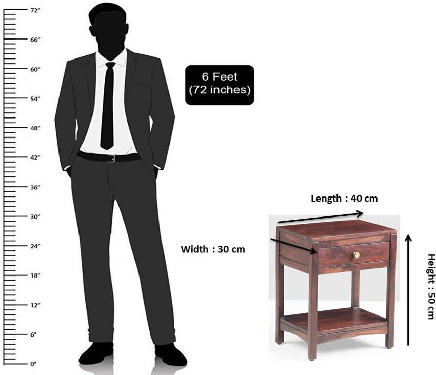 Bedside table cheap size in feet