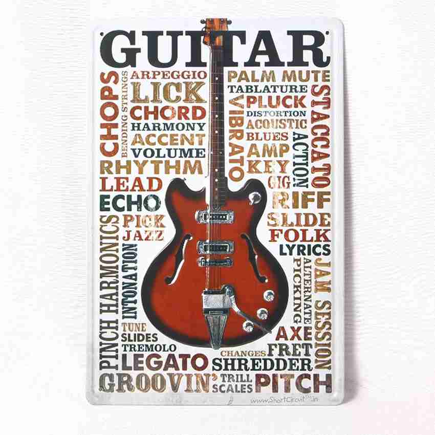 Guitar with steel shop plate