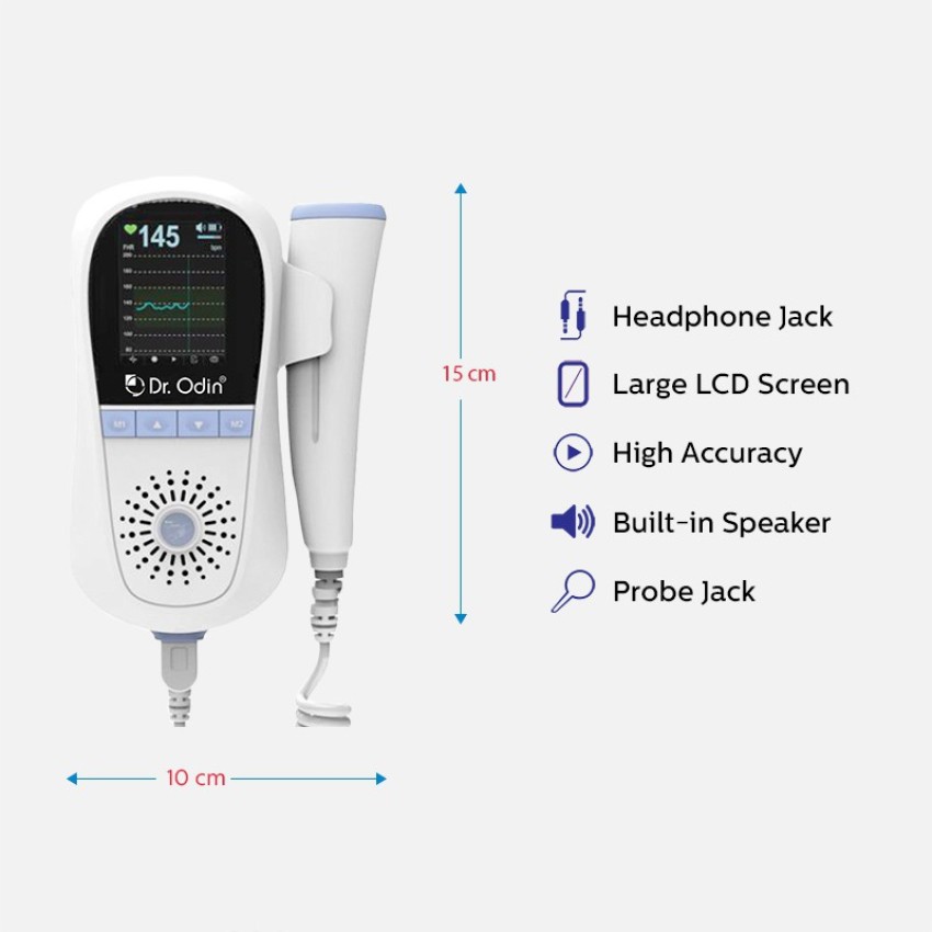 AccuSure Fetal Doppler for Doctors and Mothers Fetal Heart Rate Monitor  with USB Charging and LCD Display