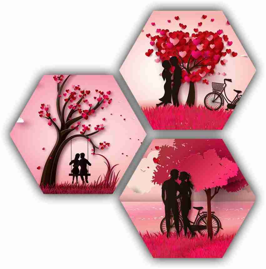 Janki Modern Art Boy and Girl Love 3 Piece Set of 3 MDF Wall Painting  Digital Reprint 12 inch x 18 inch Painting Price in India - Buy Janki  Modern Art Boy