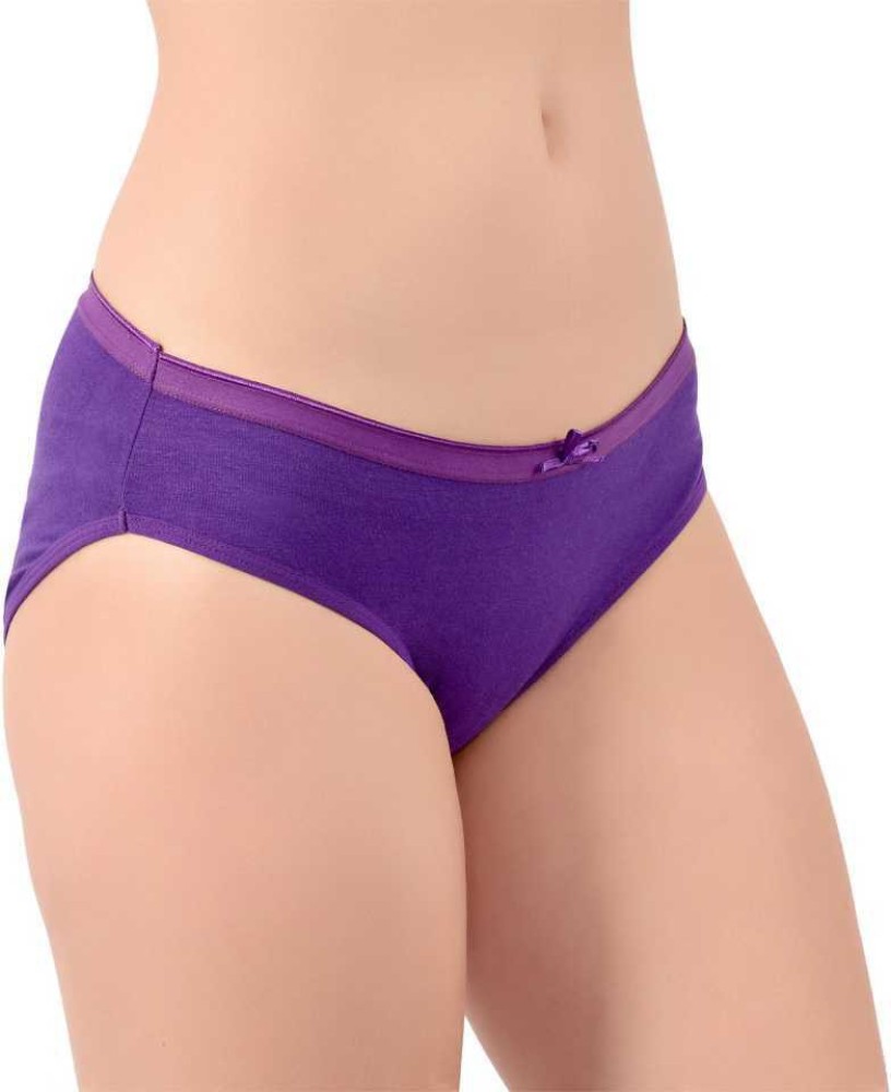 Plain Knoppers Cotton Navy Blue Thong Panty Large Size For Women