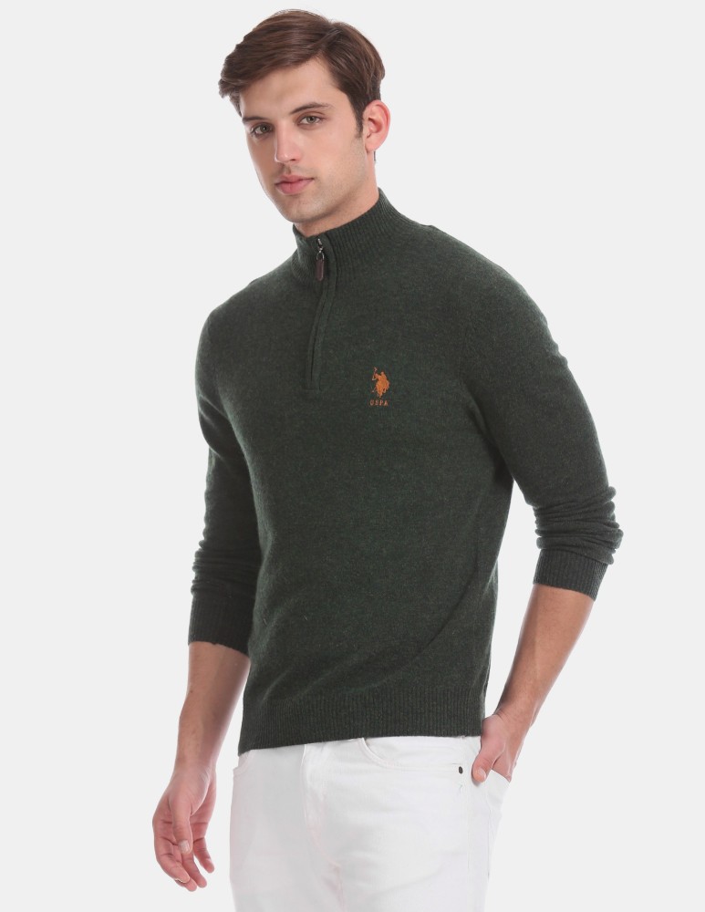 U.S. POLO ASSN. Solid High Neck Casual Men Multicolor Sweater