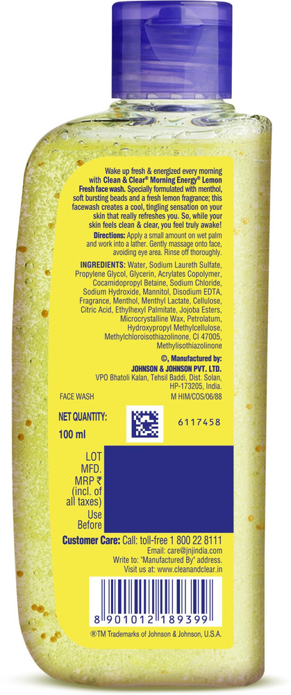 Clean Clear Morning Energy Lemon Fresh Face Wash Price in
