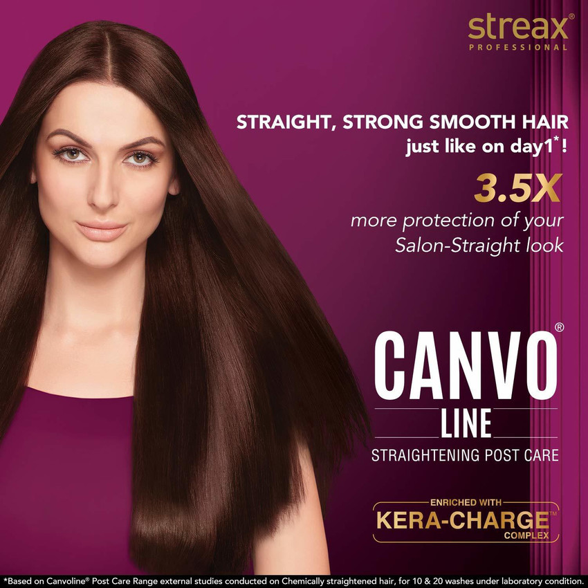 Streax Professional Canvoline Shampoo For Straightened Hair 1000ml