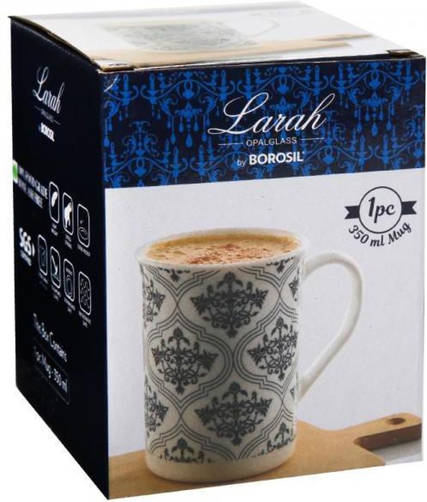BOROSIL Larah Opalglass Milk 35 CL Kuba Blue Opalware Coffee Mug