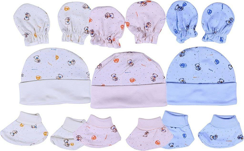 Miss Chief by Flipkart New born Baby Cap Botty Mittens Set