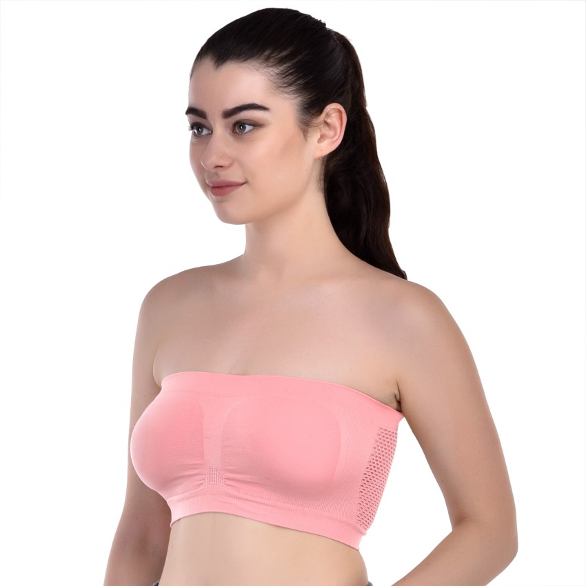 LONG PADDED TUBE TOP (HOT PINK)