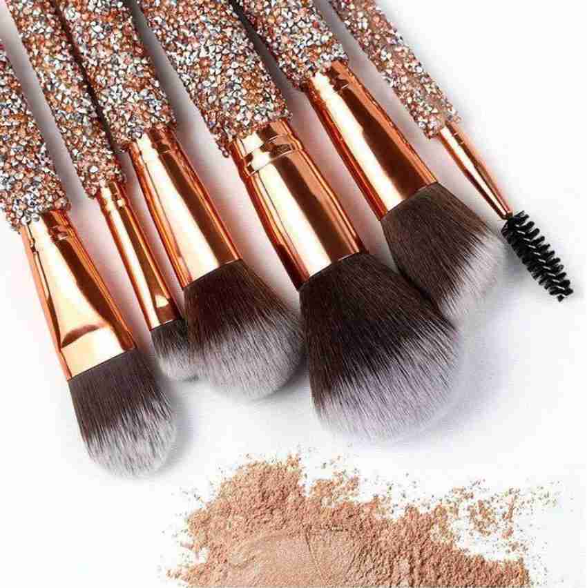 Luxury Beauty Glitter Makeup Brushes Shiny Diamond Crystal With Pu