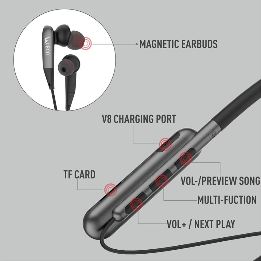 Ubon CL 70 Wireless Bluetooth Neckband I Built in TF card Player