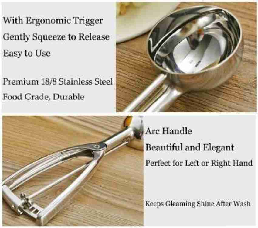 Cookie Scoop,ice Cream Scoop,cookie Dough Scoop With Trigger Lever And  Comfort Grip Handle,stainless Steel