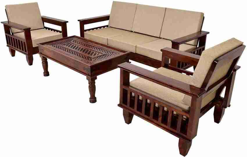 Divine Arts Solid Sheesham Wood 5 Seater Sofa Set For Living Room Office Fabric 3 1 1 Fabric 3 1 1 Sofa Set Price in India Buy Divine Arts Solid