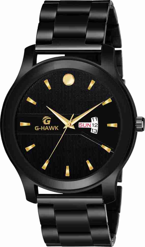 G HAWK 4011 CM BLACK CHAIN Analogue Decent Look Black Dial With Day and Date Functioning Watch For Men And Boys Analog Watch For Men Buy G HAWK 4011 CM BLACK CHAIN