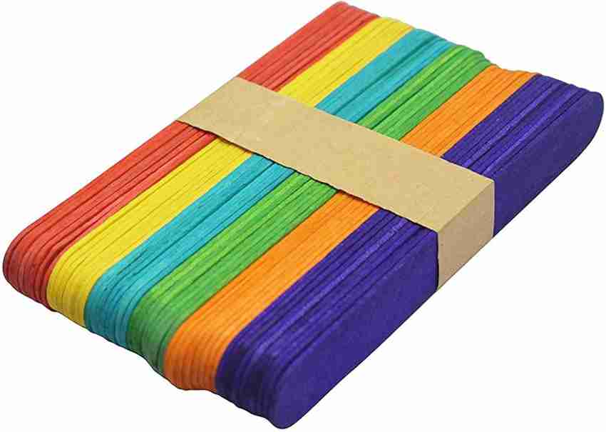 Multicoloured Wooden Ice Cream Sticks for Art and Craft (Pack of 300)