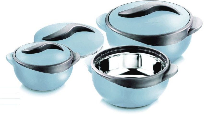 Pinnacle Thermoware 3-Pc Insulated Bowl with Lid Casserole Dish Set, Blue