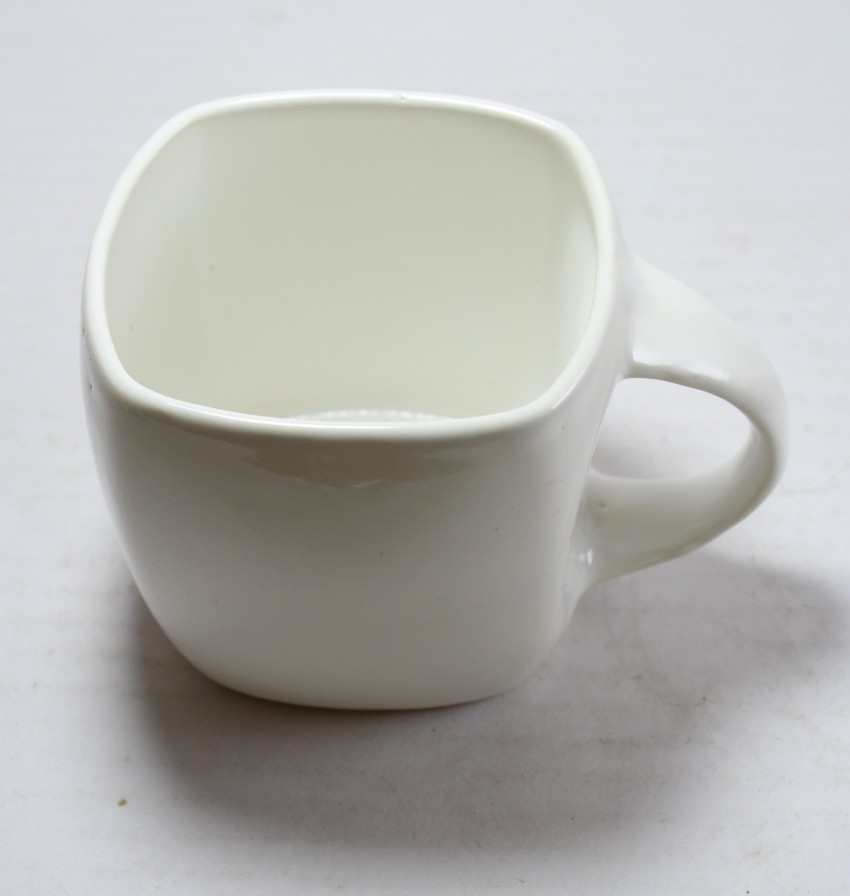 Designo Prints Pack of 6 Ceramic Plain white square shape cup set Price in  India - Buy Designo Prints Pack of 6 Ceramic Plain white square shape cup  set online at
